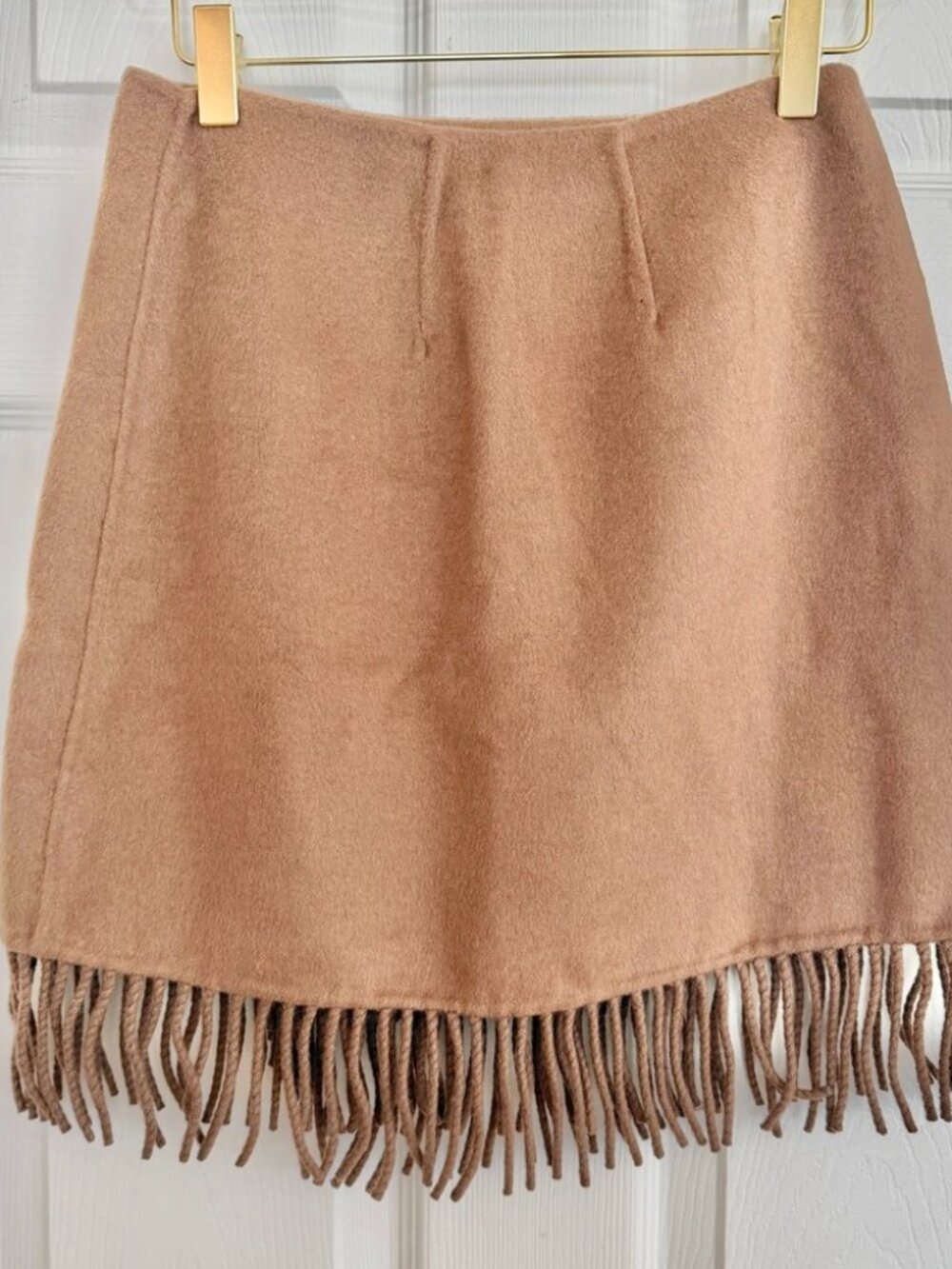 🌞 RAILS Vista Skirt in Brown Camel Wool Blend Fringe Skirt Extra Small XS - Picture 5 of 16